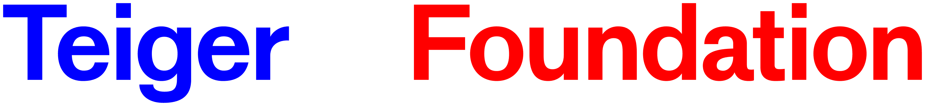 Teiger Foundation logo, with "Teiger" in blue and "Foundation" in red.