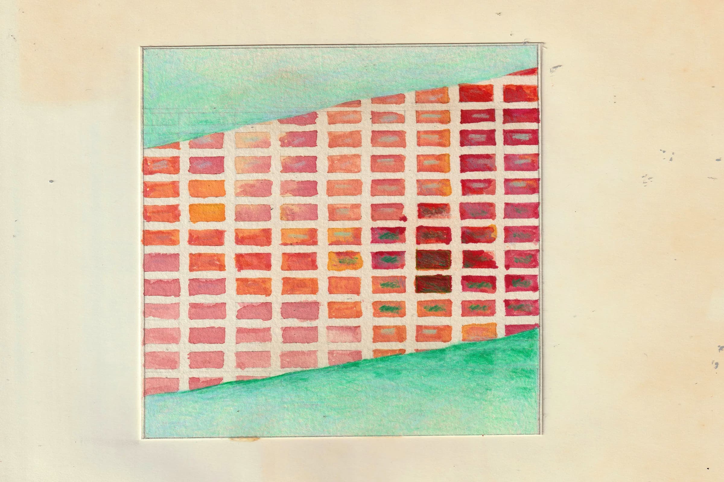 Artwork depicting a stylized aerial view of the street grid of the Marina neighborhood in San Francisco.