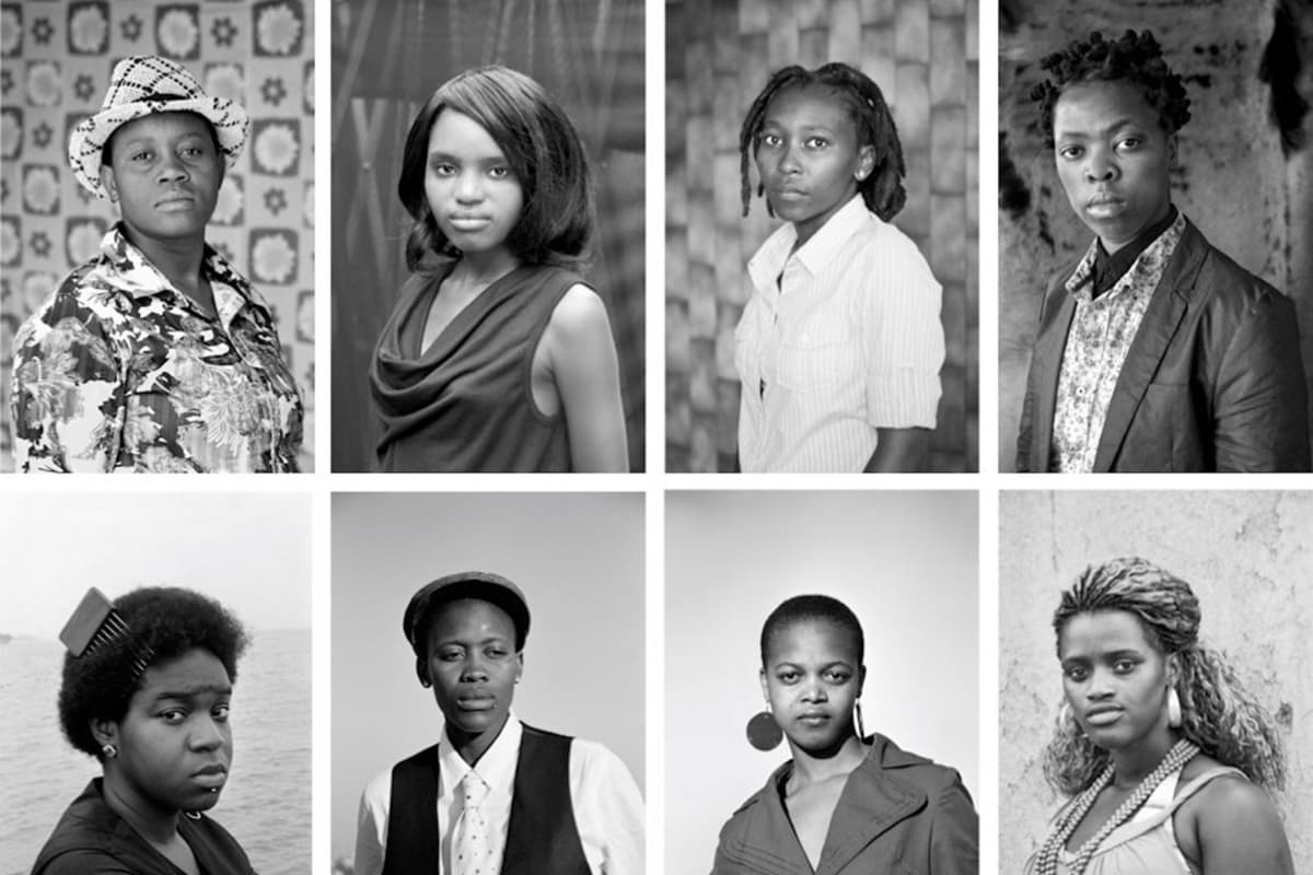 8 black and white portraits (out of 12) arranged in a grid of 2 rows and 4 columns.